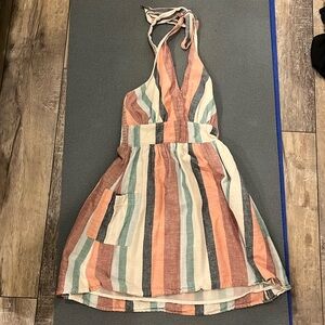 American Eagle striped halter dress GUC size XS